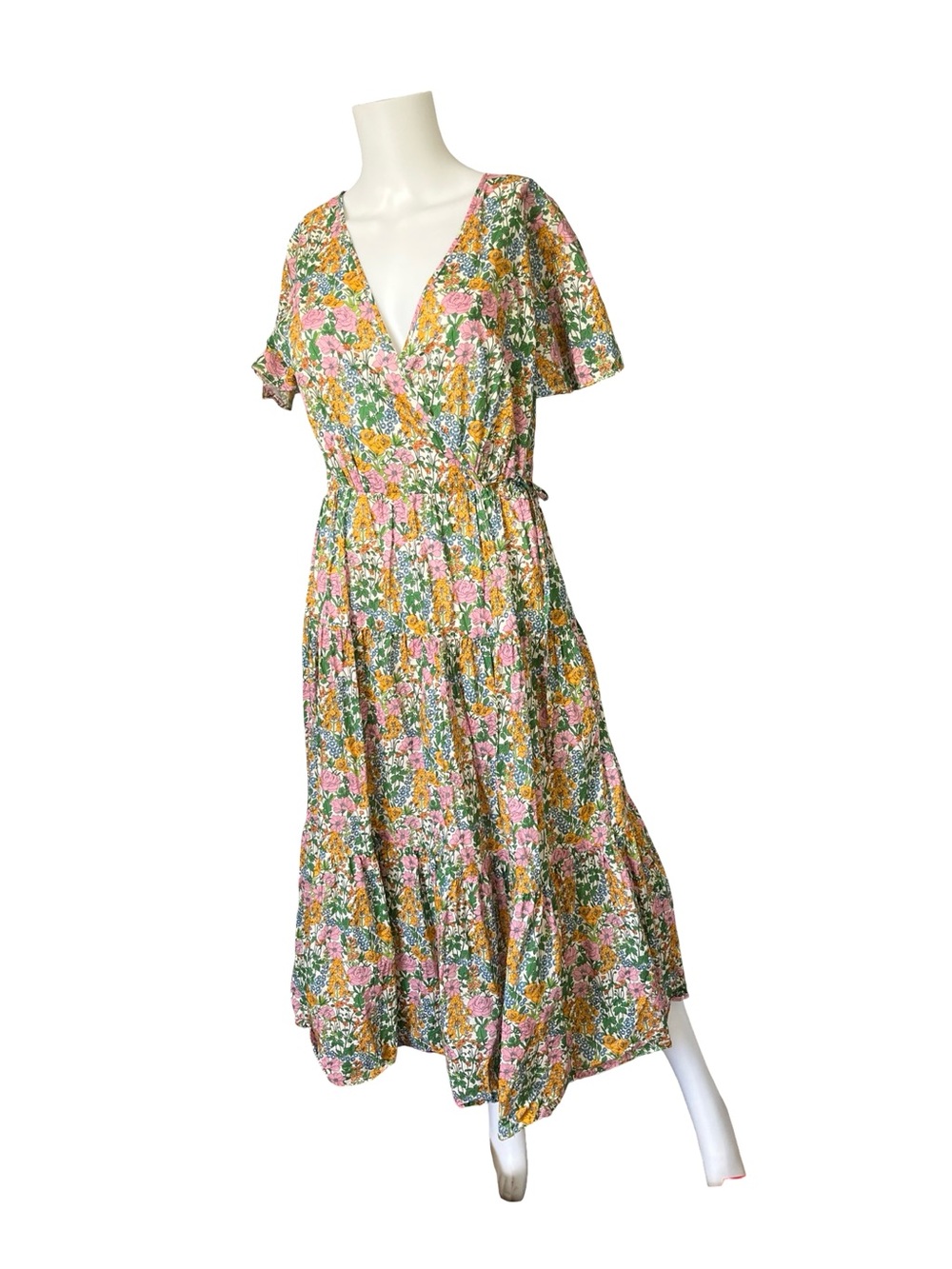 J Crew x Liberty Fabric faux wrap Dress Floral Print Cotton Womens Size 10 - Picture 12 of 12